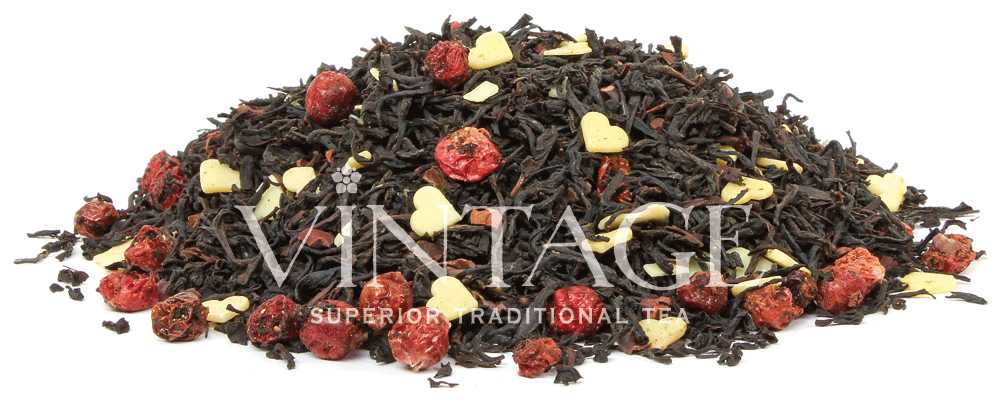 : черный чай с добавками "влюбленное сердце"