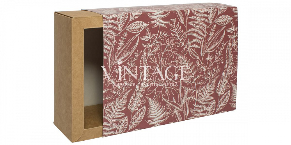 : коробка-пенал "ботаника бордо" опт без лого