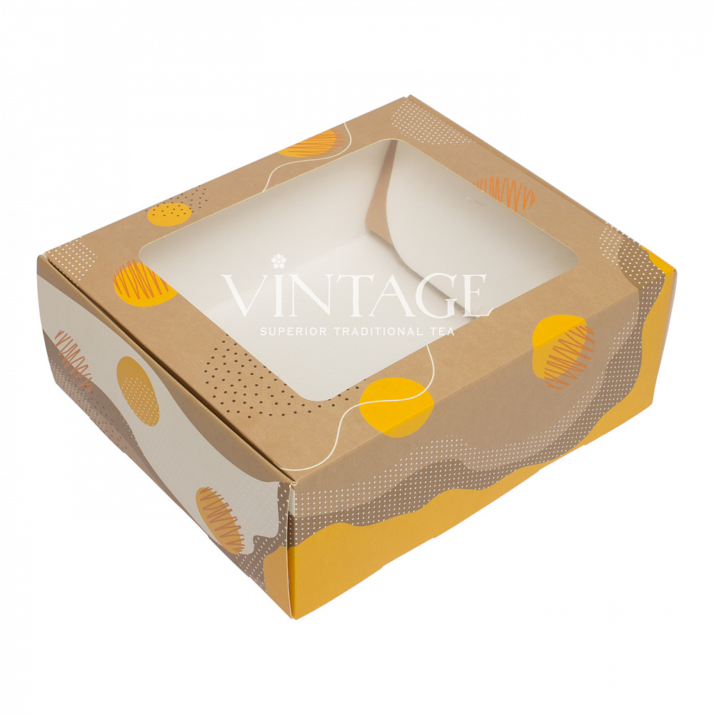 : коробка разборная с окном "абстракция" опт без лого